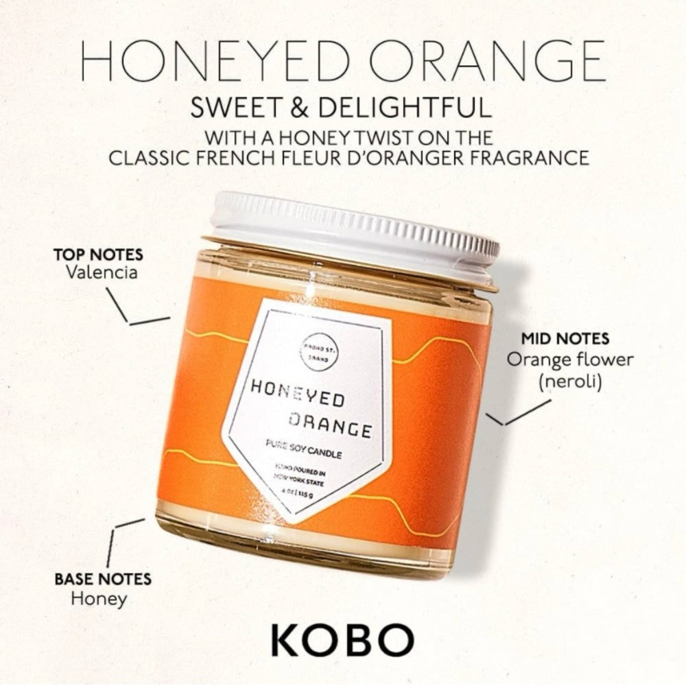 🎅🏻 SALE! KOBO Honeyed Orange Candle (4 oz) | 100% Pure Soy Candle with a topper - Picture 9 of 10